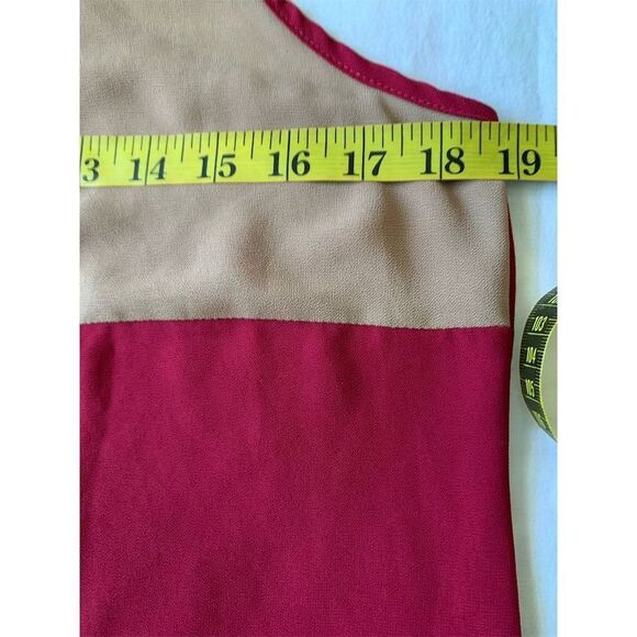 Sleeveless Colorblock Top Red Black Cream M - Picture 7 of 10